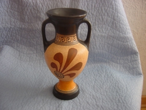 Handgefertigte griechische Amphore-Vase Frau mit Harfe Hand Made Bild 6