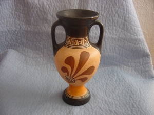 Handgefertigte griechische Amphore-Vase Frau mit Harfe Hand Made Bild 7