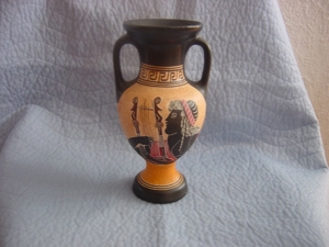 Handgefertigte griechische Amphore-Vase Frau mit Harfe Hand Made Bild 1