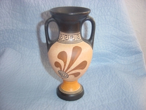 Handgefertigte griechische Amphore-Vase Frau mit Harfe Hand Made Bild 5