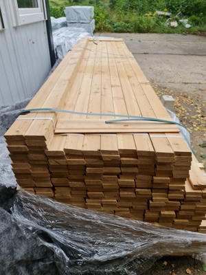 Holz Massiv Rhombusleisten Fassade Zaunelement Sibirische Lärche 28x90 mm Bild 3