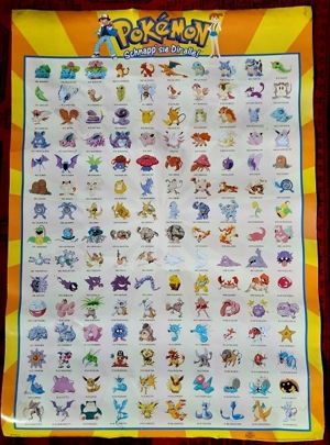 Großes, altes Pokemon- Poster für Sammler - selten Schnapp sie dir alle Bild 3