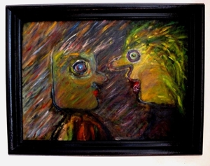 2 x abstrakt Gemälde Ölbild Ölgemälde Bild 2