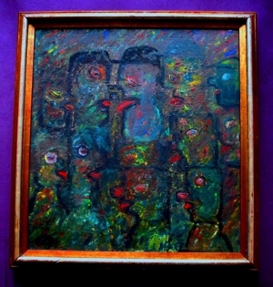 2 x abstrakt Gemälde Ölbild Ölgemälde Bild 1