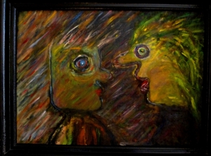 2 x abstrakt Gemälde Ölbild Ölgemälde Bild 3