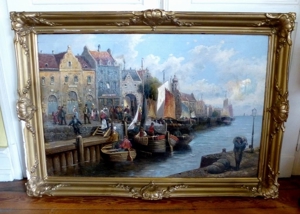 Harderwijk Gelderland Niederlande H.Petersen 1850 - 1906 Düsseldorf Gemälde Kacheln Bild 14