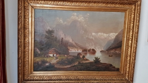 Ölgemälde Antik Hintersee Reiteralpe Königssee Bad Reichenhall Alpen Impressionismus Bild 3
