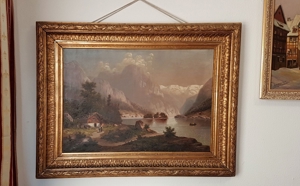Ölgemälde Antik Hintersee Reiteralpe Königssee Bad Reichenhall Alpen Impressionismus Bild 2