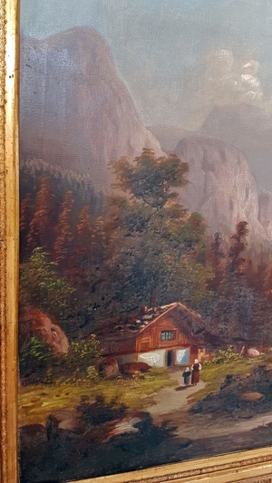 Ölgemälde Antik Hintersee Reiteralpe Königssee Bad Reichenhall Alpen Impressionismus Bild 10