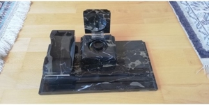 Alte Schreibtischgarnitur aus schwarzem Marmor - neu Bild 10