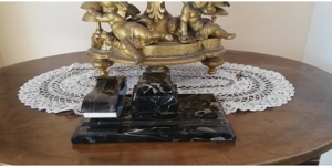 Alte Schreibtischgarnitur aus schwarzem Marmor - neu Bild 3