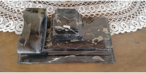 Alte Schreibtischgarnitur aus schwarzem Marmor - neu Bild 2