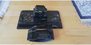 Alte Schreibtischgarnitur aus schwarzem Marmor - neu Bild 9