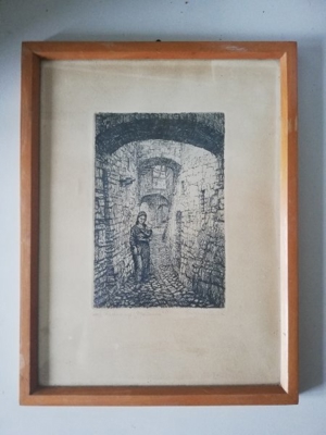 Original-Radierung Madonna