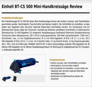 Einhell Mini-Handkreissäge BT-CS 500 Bild 1