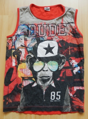 Achselshirt rot mit Fotodruck Gr. 122 - X-MAIL