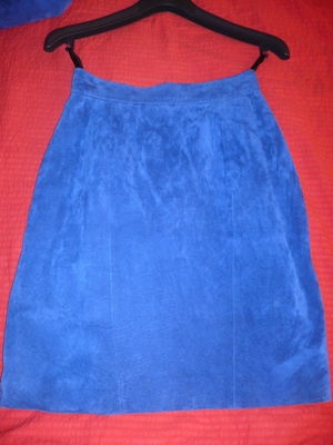 Lederkostüm gr 38 - Wildleder blau Bild 4