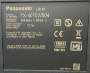 Panasonic, TX-40FSW504, Fernseher, TV