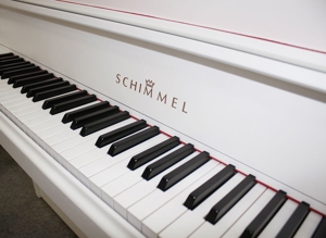 Klavier Schimmel 113 weiß satiniert, Nr. 260085, Renner-Mechanik, 5 Jahre Garantie Bild 3