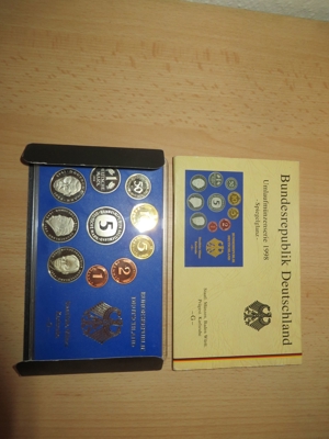 Bundesrepublik Deutschland Kursmünzensatz, Umlaufmünzenserie 1998, OVP Bild 4