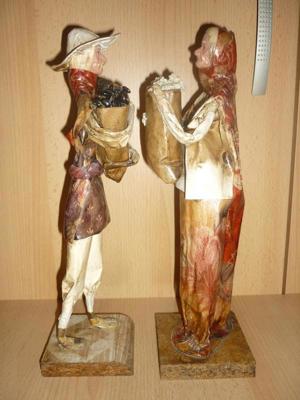 Deko Skulptur , Figuren aus Pappmache, Papier ,Spanien , 50er Jahre