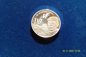 Frankreich - 1 1/2 EUR Silbermünze 2004 Pierre de Cobertin P.P. Bild 2