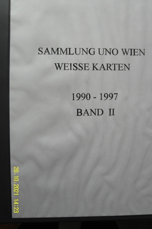 UNO WIEN WEISSE AUSSTELLUNGSKARTEN BAND II VON 1990 - 1997 Blatt 51 - 94