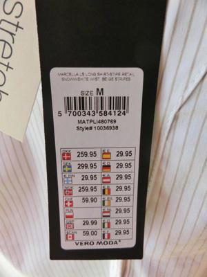 Ungetragene neuwertige Bluse von Vero Moda Größe M (Beige Stripes) noch mit Preisschild Bild 5