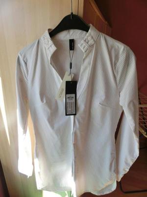 Ungetragene neuwertige Bluse von Vero Moda Größe M (Beige Stripes) noch mit Preisschild Bild 2