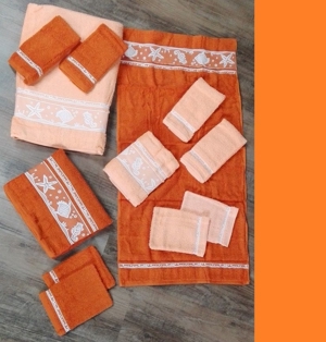 Handtuchset 14tlg apricot terra NEU OVP