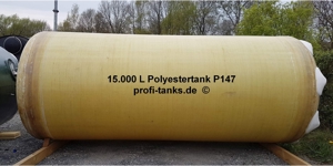 P147 gebrauchter 15.000 L Polyestertank GFK-Tank Wassertank Molketank Flüssigfutter Regenauffangtank Bild 1