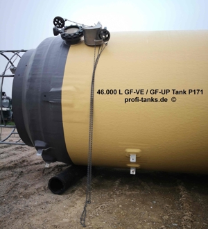 P171 gebrauchter 46.000 Liter GF-UP Tank Kunststofftank Flachbodentank Wassertank Flüssigfuttertank Bild 4