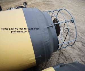 P171 gebrauchter 46.000 Liter GF-UP Tank Kunststofftank Flachbodentank Wassertank Flüssigfuttertank Bild 6
