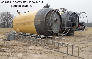 P171 gebrauchter 46.000 Liter GF-UP Tank Kunststofftank Flachbodentank Wassertank Flüssigfuttertank Bild 7