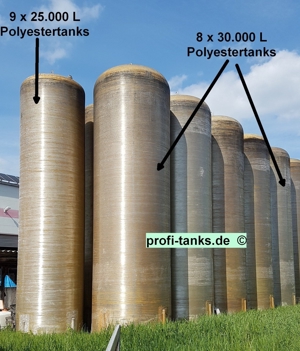 P177 gebrauchter 25.000 L Polyestertank GFK-Behälter rund Gülletank Wassertank Lebensmitteltank Bild 6