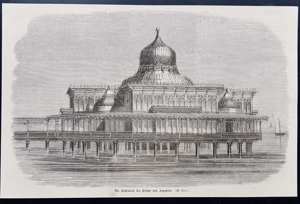 Der Badekiosk des Pascha von Ägypten Holzstich um 1860 antik Badehaus in Ägypten.