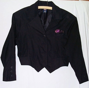 Blazer Gr. 158 schwarz mit Einstecktuch / elegant - ausgefallen