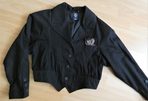 Blazer Gr. 158 schwarz mit Einstecktuch / elegant - ausgefallen Bild 2