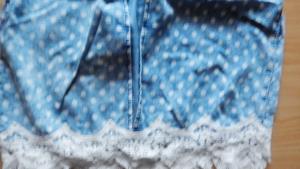 Bluse ärmellos Gr. 38 jeansblau mit weißen Punkten - Spitze - Denim & Co. Bild 3
