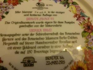 Schmuckteller *Hutschenreuther*- *GRANDE FINALE 1992* limitierte Auflage von URSULA BAND;* Bild 3