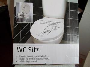 WC Sitz *NEU* in OVP; weiß; Scharnier aus rostfreim Edelstahl; inklusiv Montagematerial; Bild 1