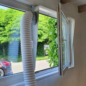 Fensterabdichtung, Klimageräteanschluss, Abluftschlauch Fenster ohne kleben oder bohren Bild 4