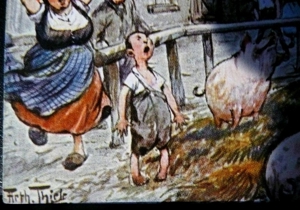 Alte Künstler-Ansichtskarte des Bauern Himmelfahrt Bild 2