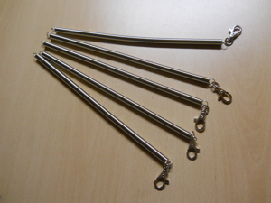Fünf Stahlfeder mit Haken , fürTüftler und Bastler, 10 mm Zugfedern Bild 1
