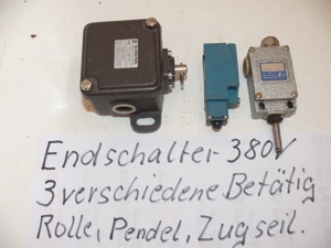 Schalter, Endschalter, 3 verschiedene Betätigungsarten,Rolle,Pendel, Zug.