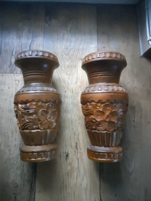 Holz Vasen Rustikal Vintage Retro Holz Vase Dekoration DekoVerkaufe diese 2 schönen Holz Blumen Vas