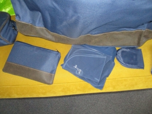 Tasche - Set - mit Rollen - NEU - blau/braun Bild 3