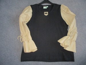 Shirt - Folk Line - Trachtenlook - M - schwarz/beige Bild 1