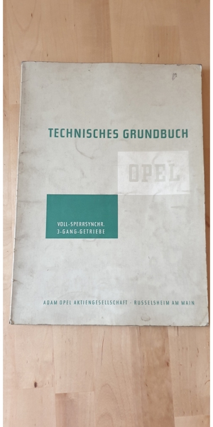 Opel Technisches Grundbuch Werkstatthandbuch 3-Gang-Getriebe Original 1961 Bild 2