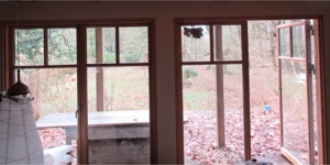Holz-Wochenendhauses - Beschreibung Türen Fenster Ofen Treppe usw. Bild 6